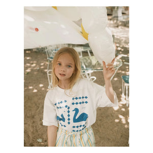 Tinycottons - Camiseta Swans Losanges algodón orgánico | Blanco