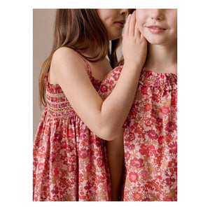 Bonpoint - Blusa de algodón orgánico Goldia Fleurie | Rosa empolvado