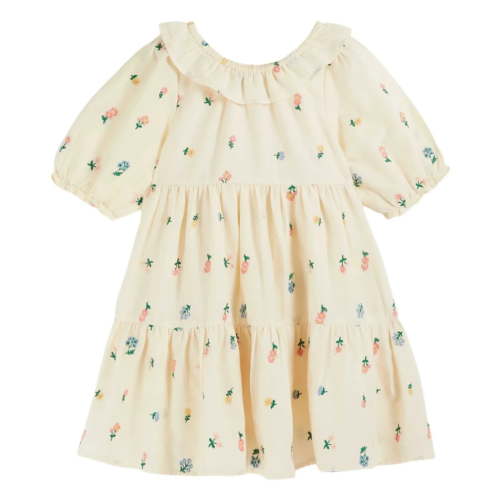 Emile et Ida - Vestido bordado de flores | Amarillo pálido