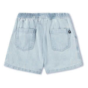 Molo - Pantalones Cortos de Algodón Orgánico Denim Shine | Azul Claro