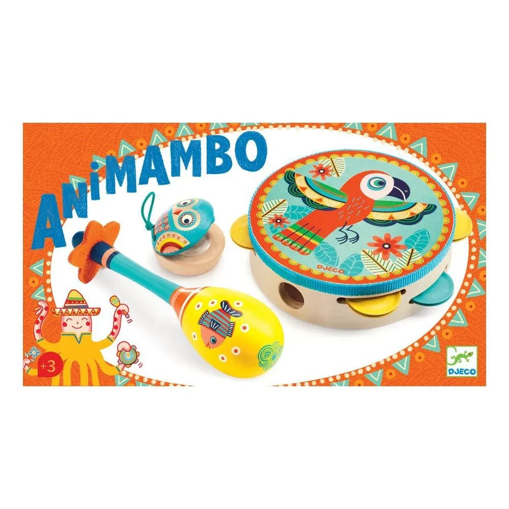 Djeco - Set de Castañuelas, Maracas y Pandereta