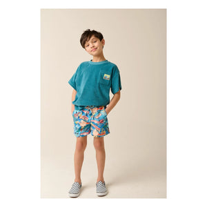 Tumble N'Dry - Camiseta Toalla de Algodón Orgánico Oversize Morea | Azul Pavo Real