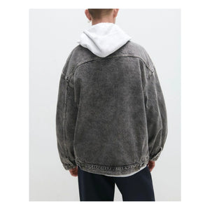 American Vintage - Chaquetas de algodón YopDay-B | Gris oscuro jaspeado