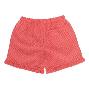 Sticky Lemon - Pantalón corto con volantes de cuadros vichy y limón | Coral