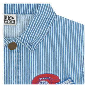 Bonton - Sobrecamisa de rayas de los noventa | Azul