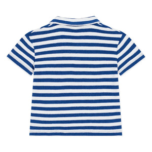 Petit Bateau - Polo de rizo a rayas | Azul