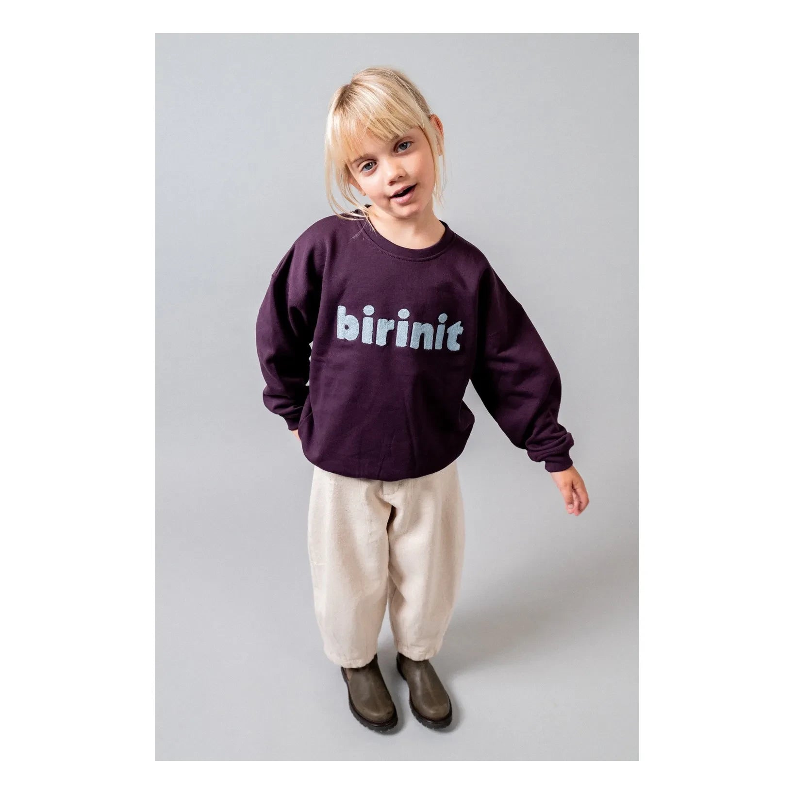 birinit - Sudadera de algodón orgánico Birinit | Ciruela
