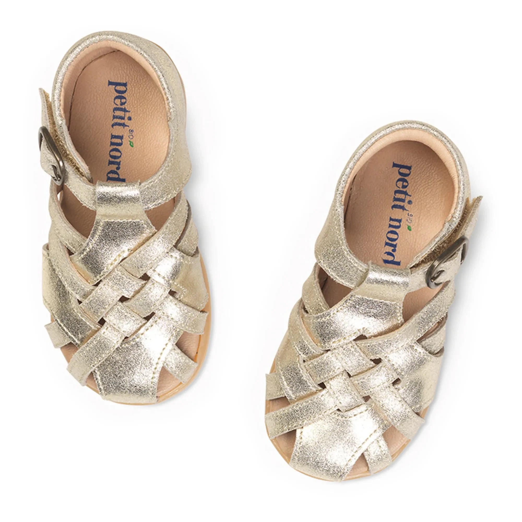 Petit Nord - Sandalias Diamond Scratched para bebés | Oro