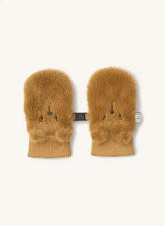 Liewood - Guantes de Invierno de Oso Lizzy de Peluche Reciclado | Caramelo