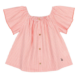 Búho - Blusa seersucker a rayas | Rojo