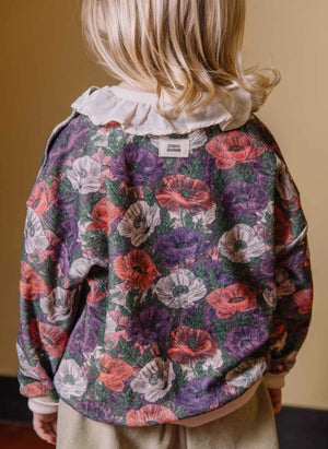 Studio Bohème - Sudadera de Algodón Orgánico con Estampado de Flores Juno | Morado
