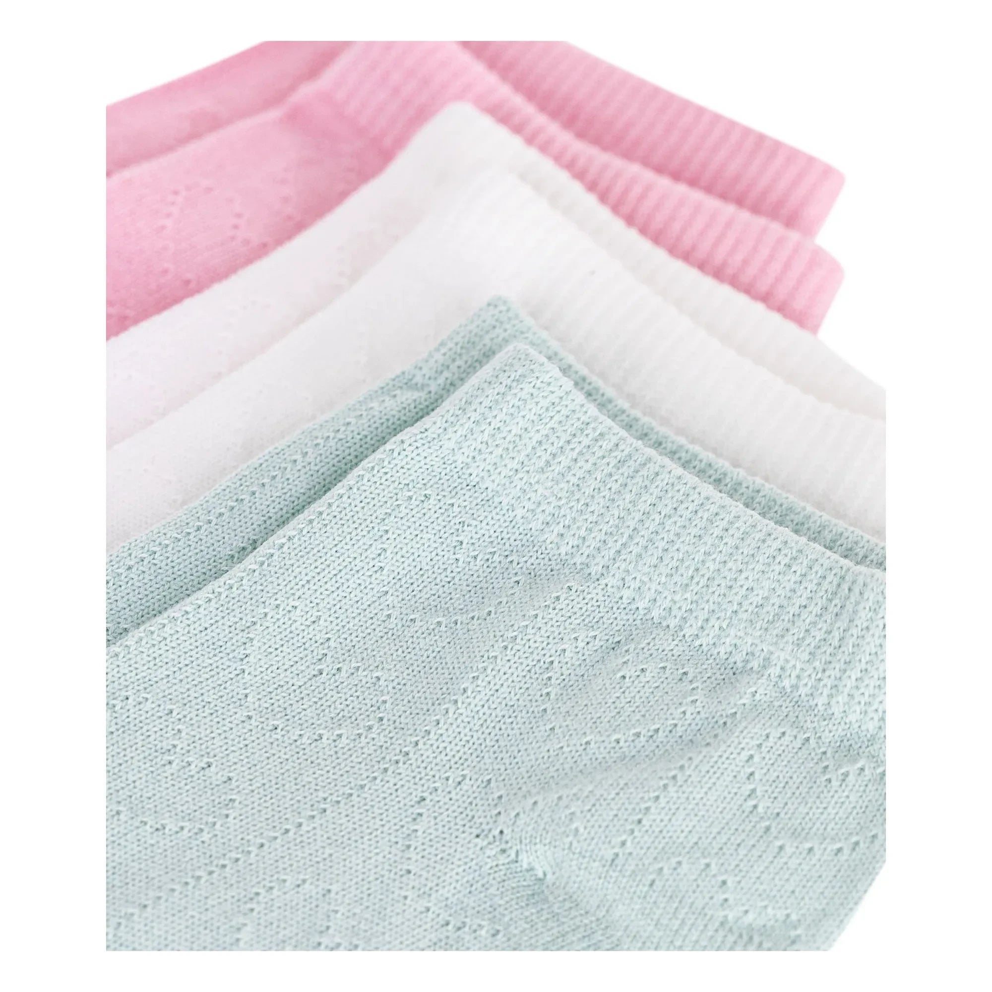 Petit Bateau - Set de 3 pares de calcetines bajos perforados | Rosa