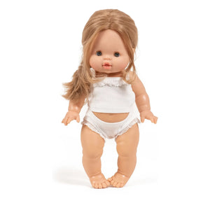 Muñeca Eleanor con conjunto de punto acanalado Minikane