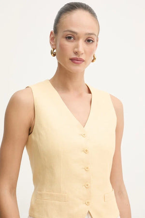 Chaleco de lino de un botón Weekend Max Mara PACE para mujer