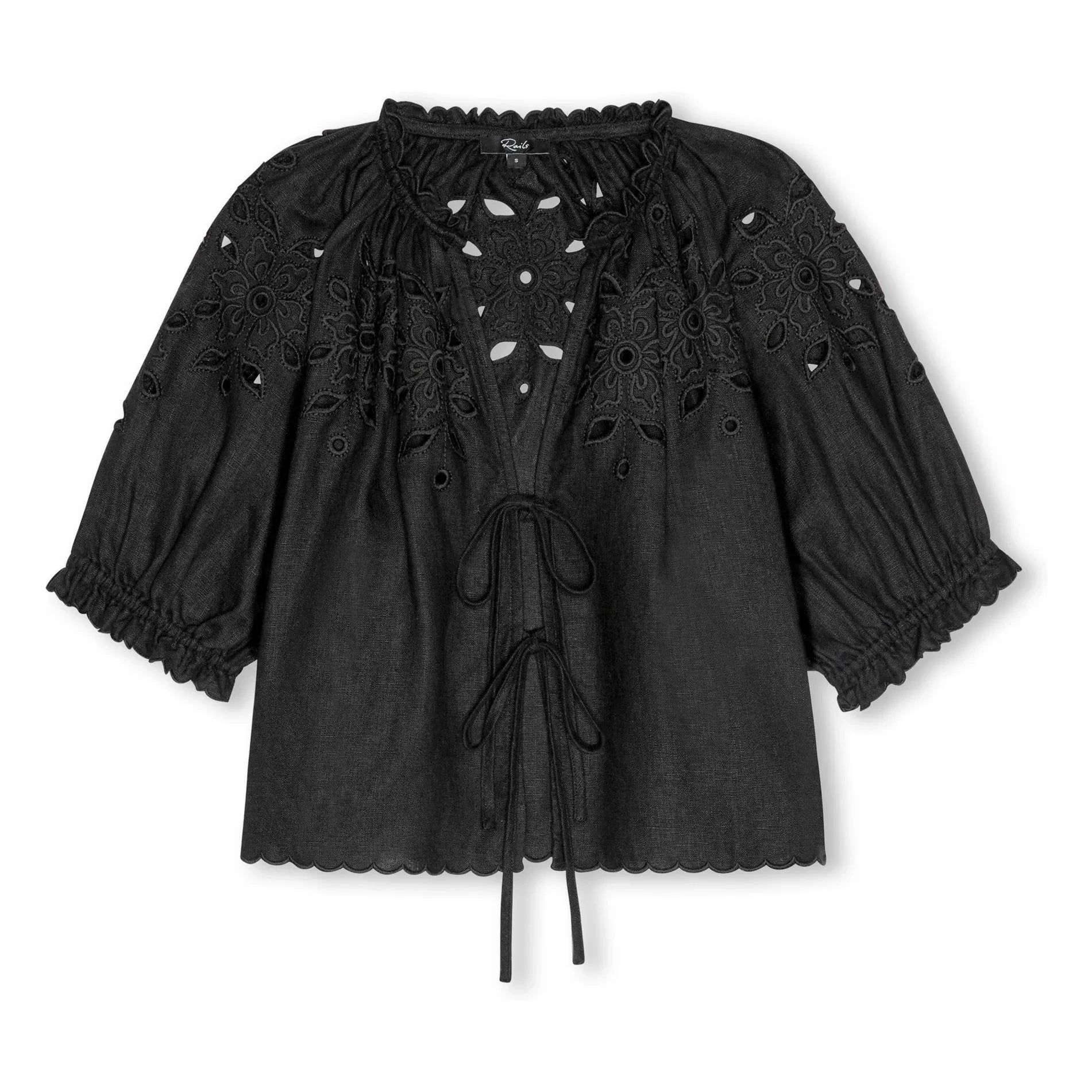 Rails - Blusa bordada Lizbeth | Negro