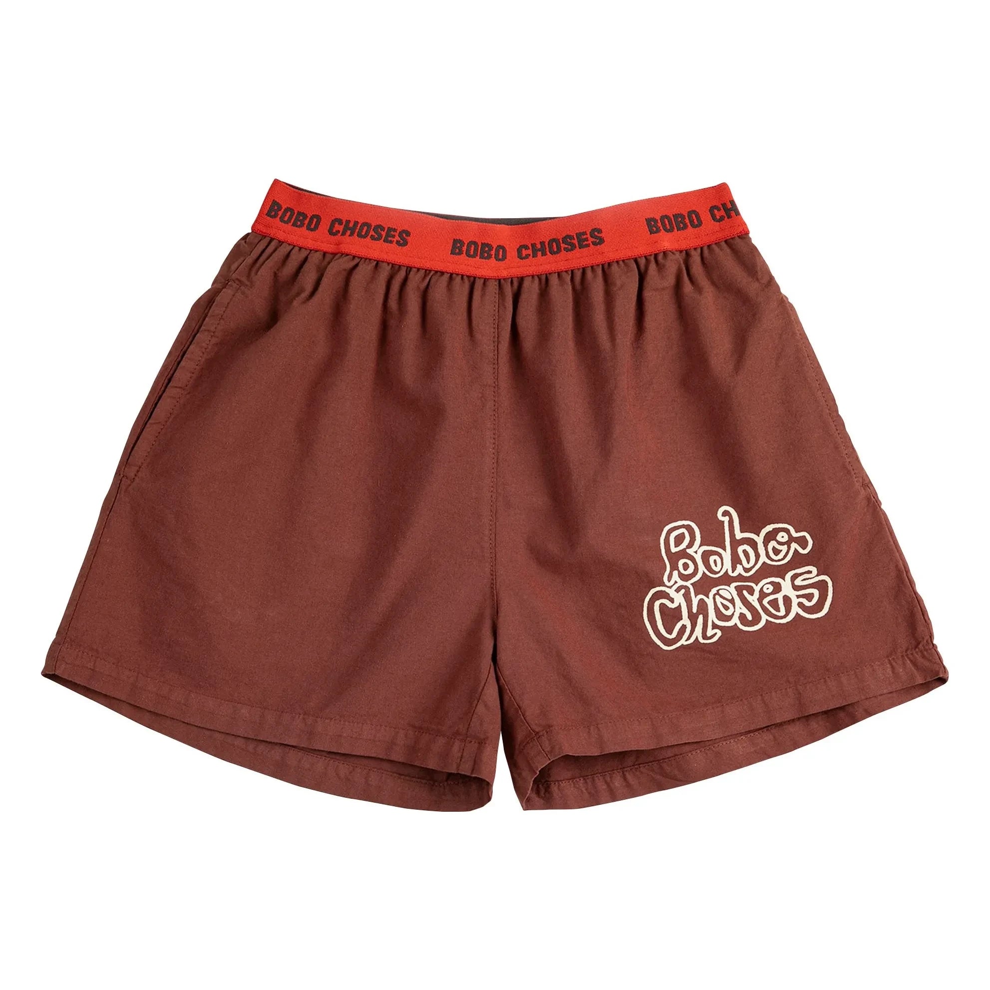 Bobo Choses - Bobo Choses Pantalón Corto Elástico de Algodón Orgánico | Marrón