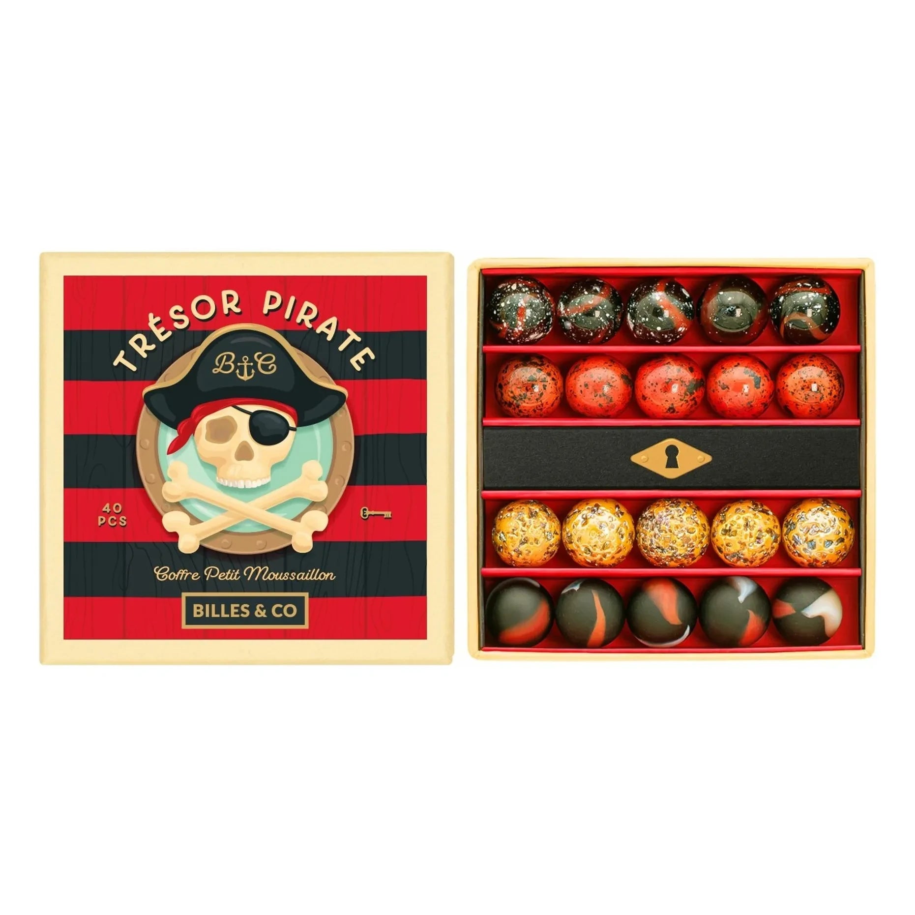Billes & Co - Juego de 40 canicas Tesoro Pirata
