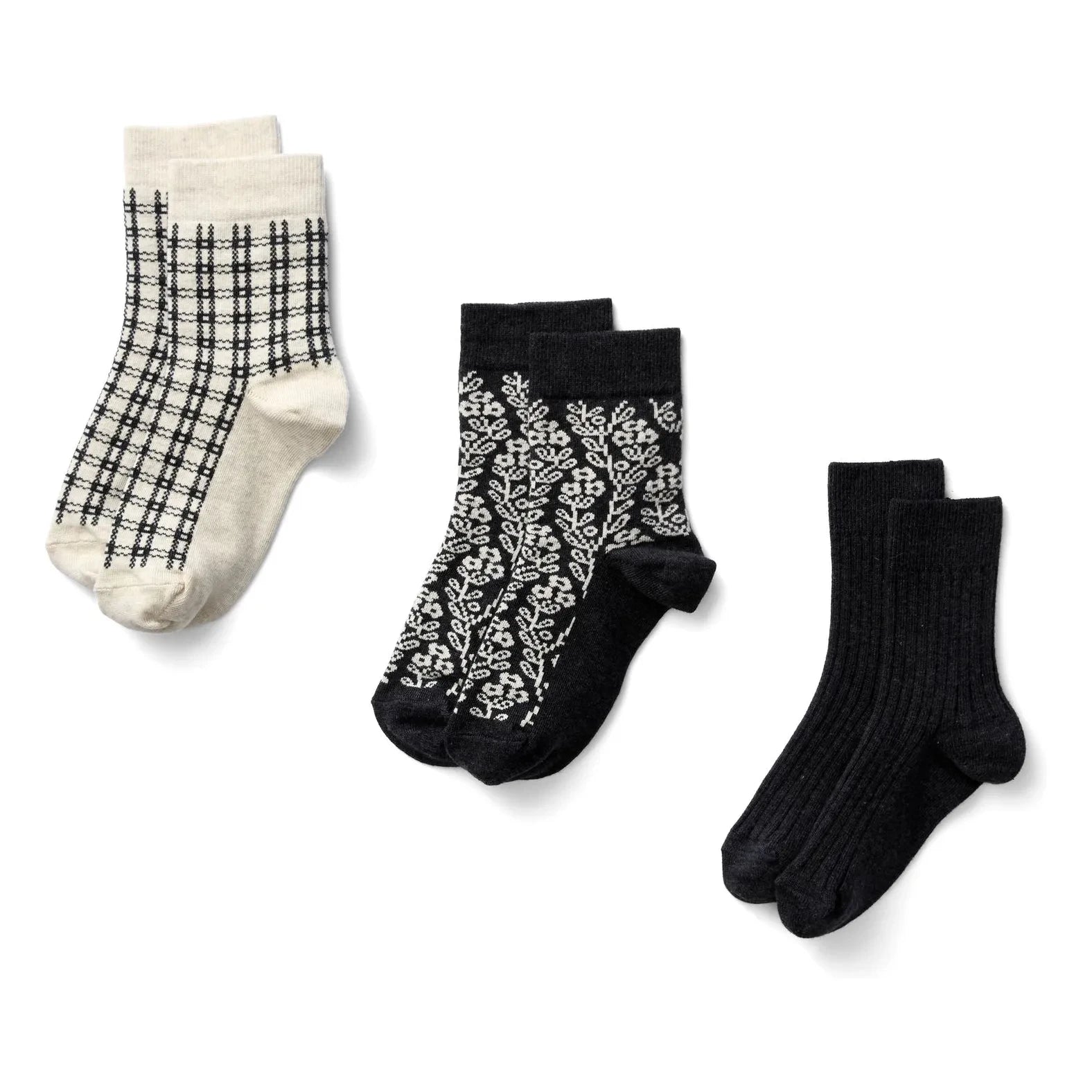 Soor Ploom - Set de 3 pares de calcetines florales | Azul marino