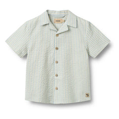 Wheat - Camisa de algodón orgánico a rayas Anker | Azul claro