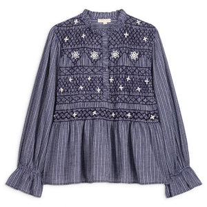 Louise Misha - Ileana Organik Pamuk Bluz | Indigo