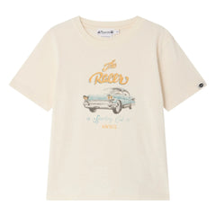 Bonpoint - Camiseta de Algodón Orgánico Thibald Coche | Marfil
