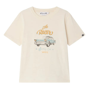 Bonpoint - Camiseta de Algodón Orgánico Thibald Coche | Marfil