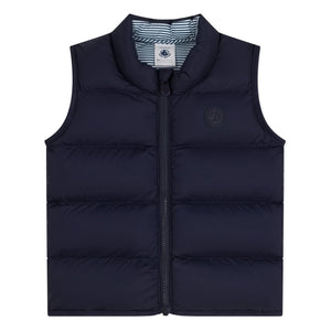 Petit Bateau - Chaleco acolchado sin mangas para bebé | Azul marino