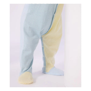 Petit Bateau - Pijama de algodón orgánico Milleraies de rayas con bloques de color | Verde