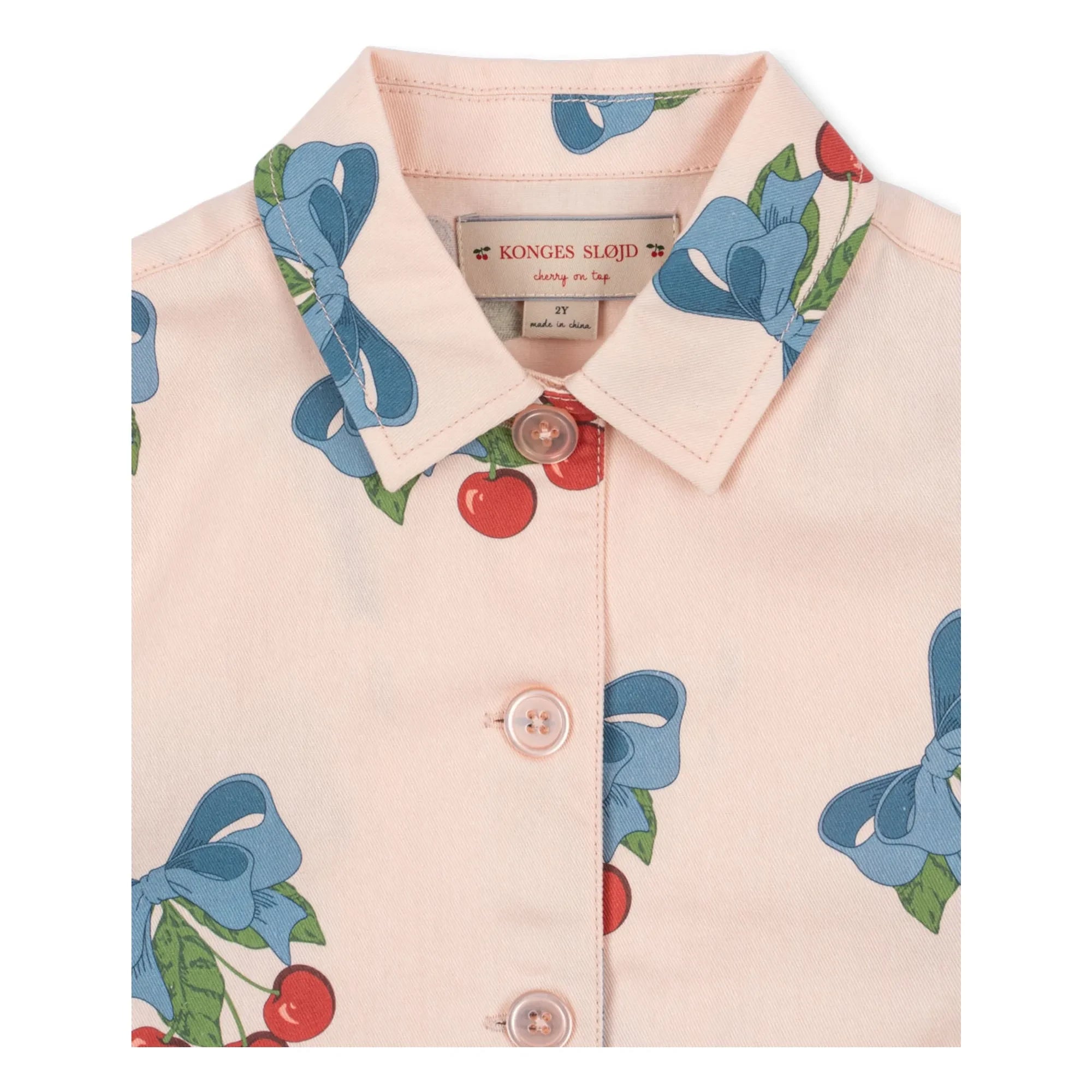 Konges Sløjd - Chaqueta de algodón orgánico Frankie Cherries | Rosa