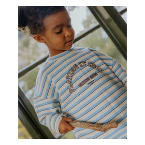 Fliink - Sudadera de algodón orgánico a rayas Alvin | Azul claro