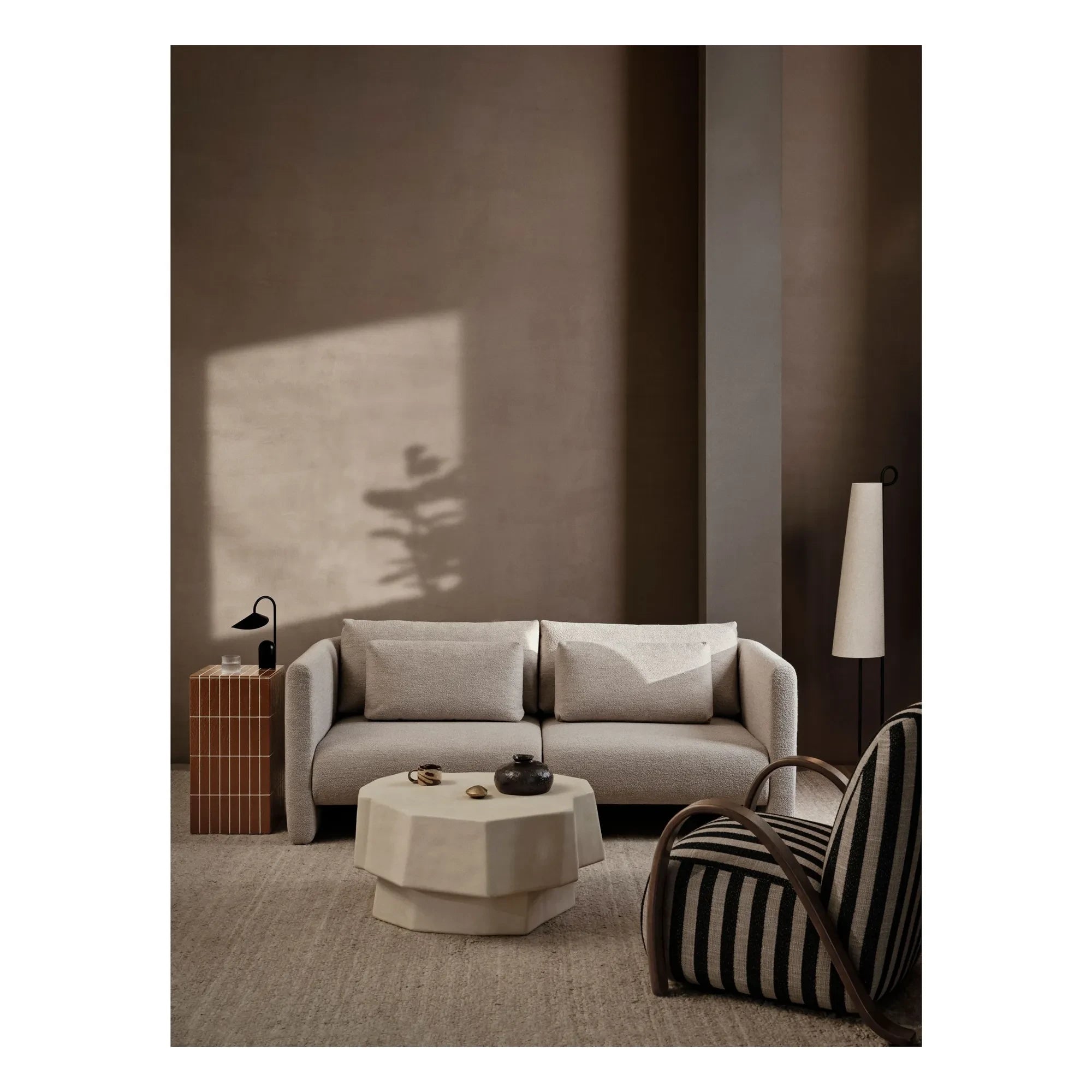 Ferm Living - Sofá modular derecho Dase bouclé | Beige