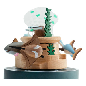 Wooderful life - Caja de Música de Madera con Peces
