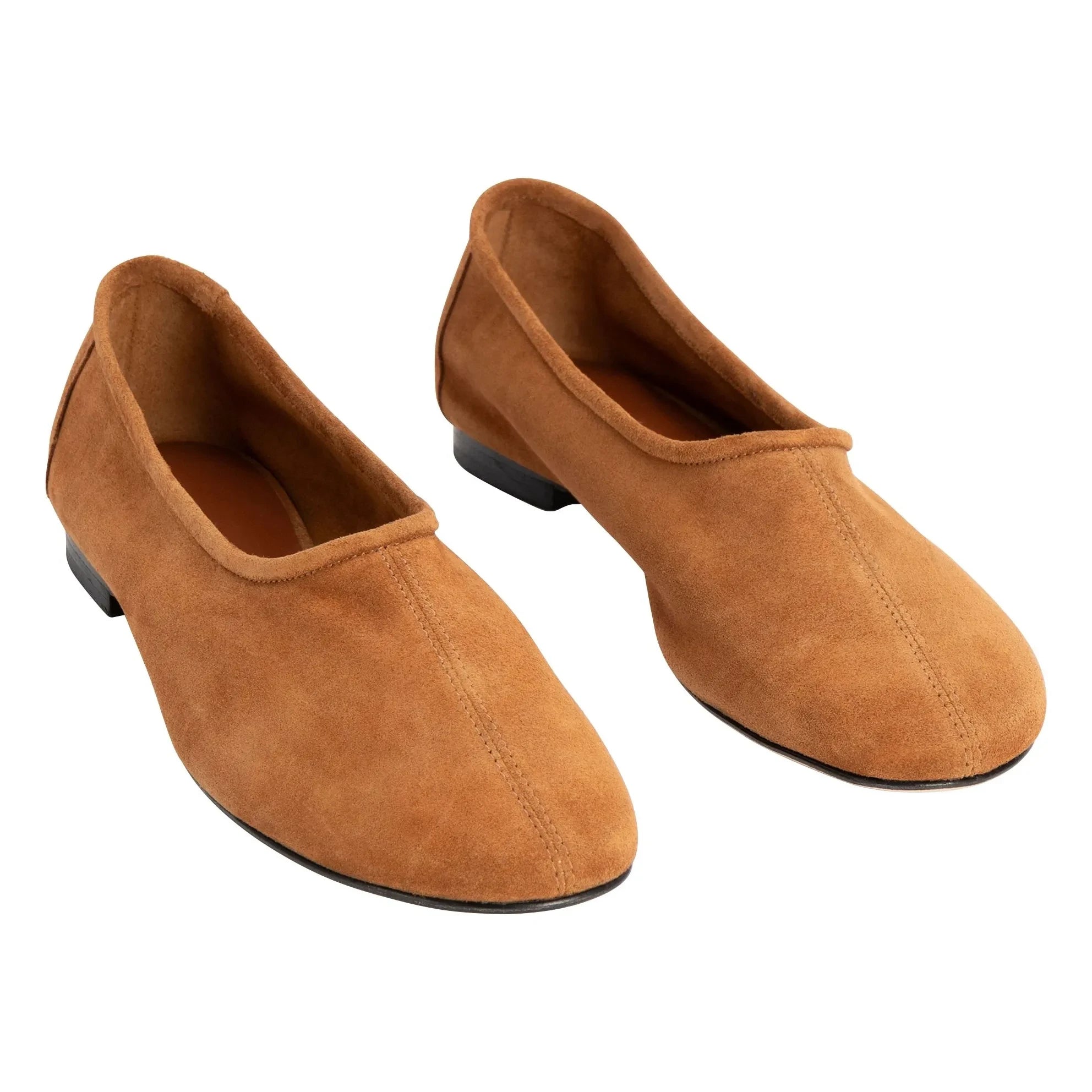 BY FAR - Prudence Bailarinas de Gamuza | Camel