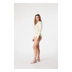 Icone - Claudia Body de Canalé de Algodón Orgánico | Crudo