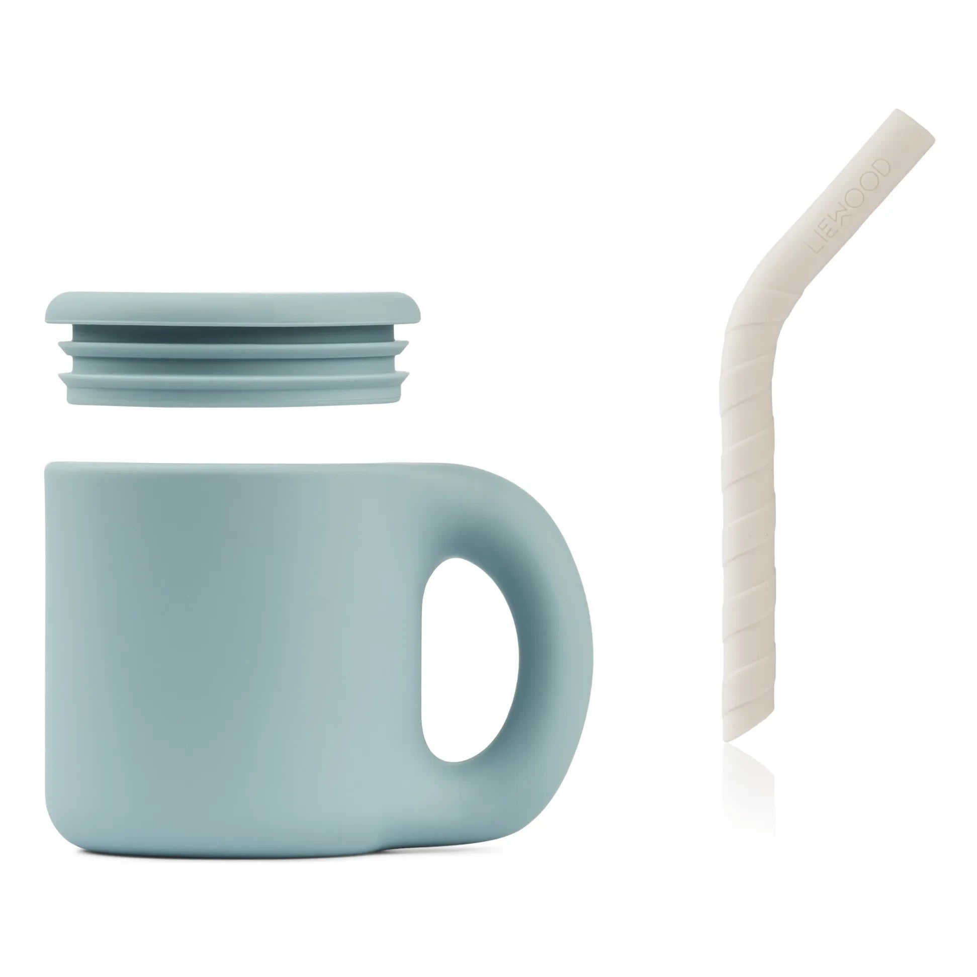 Liewood - Taza con pajita de silicona Jenna | Azul claro