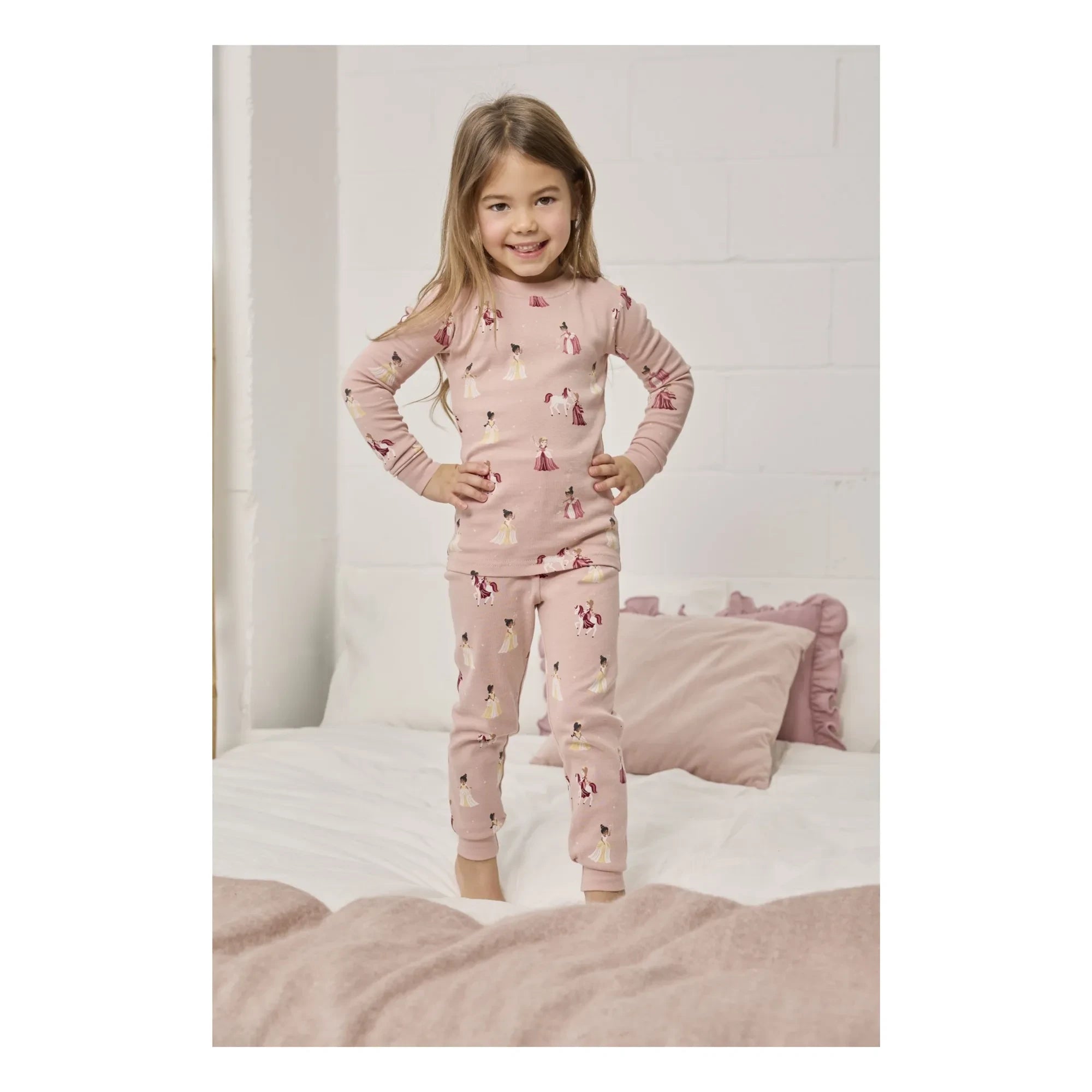 Petit Lem - Pijama de princesa de algodón orgánico | Rosa