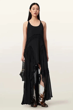 AllSaints Vestido asimétrico de viscosa DORINA