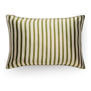 Emily's Pillow - Funda de almohada de seda de morera estampada a rayas | Verde