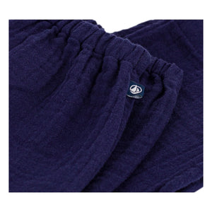 Petit Bateau - Pantalones de Gasa de Algodón Orgánico | Azul noche