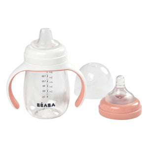Béaba - Biberón Evolutivo 2 en 1 de 240 ml | Rosa empolvado