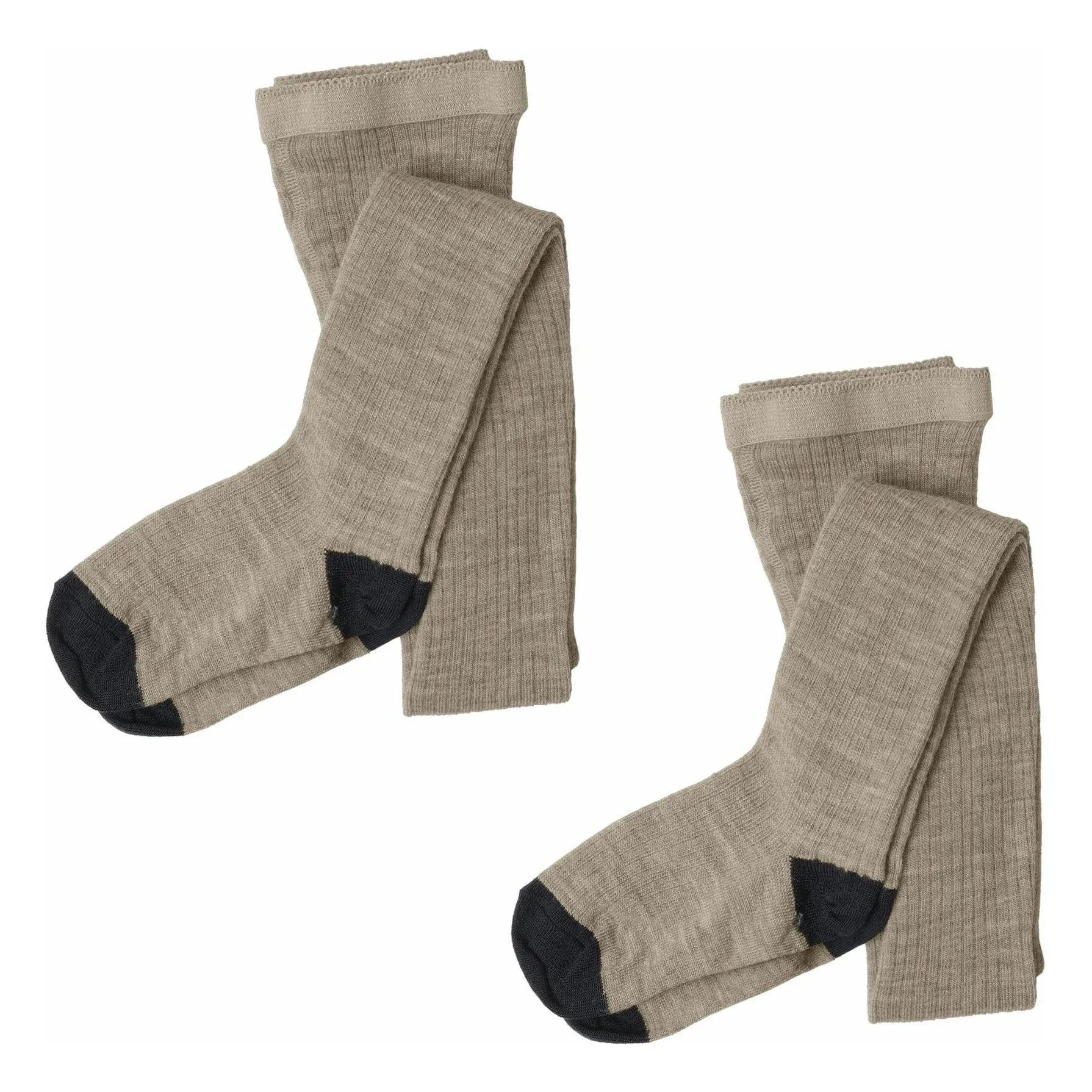 FUB - Leggings con calcetín de lana | Beige jaspeado
