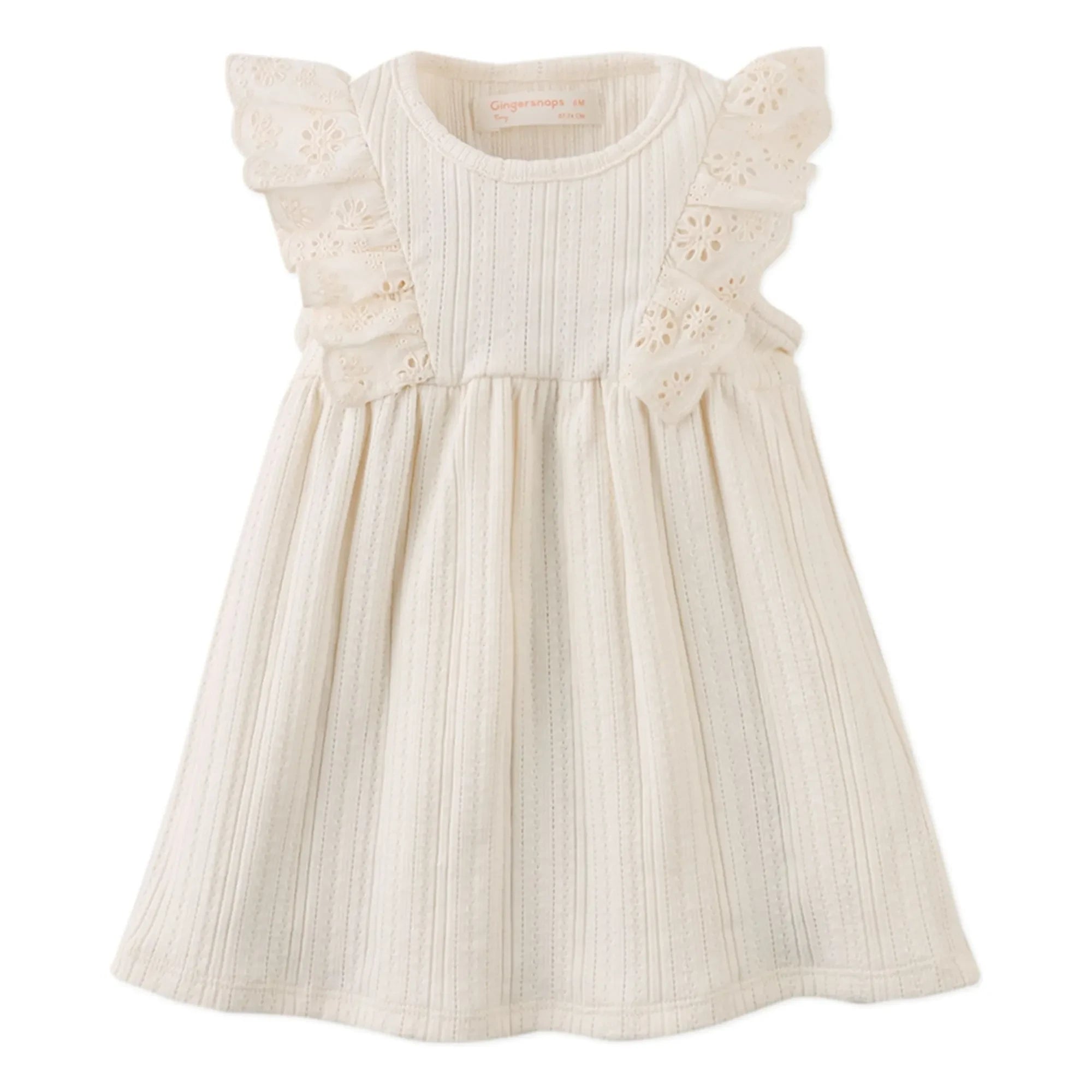 Gingersnaps - Vestido con volantes y bordados Elowyn | Crudo