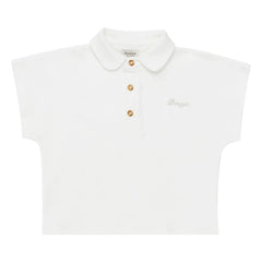Donsje - Top Ivelle Claudine con cuello | Blanco
