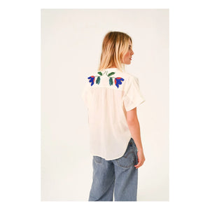 Sacrécoeur - Blusa bordada Maya Voile de algodón Corolle | Blanco