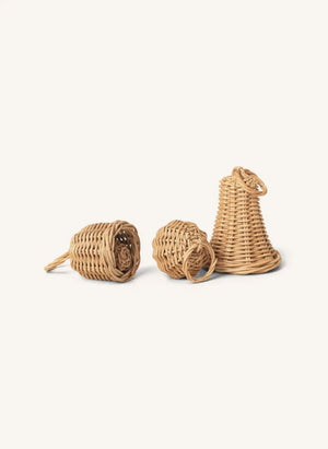 Ferm Living - Adornos navideños de ratán trenzado - Set de 3
