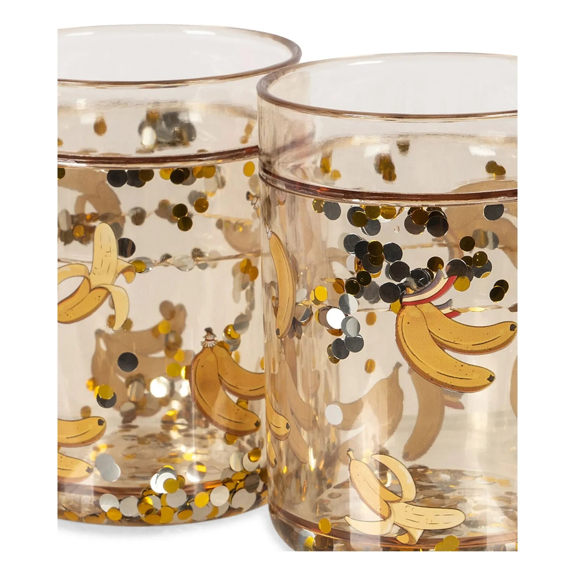 Konges Sløjd - Vasos con purpurina de banana - Set de 2 | Amarillo