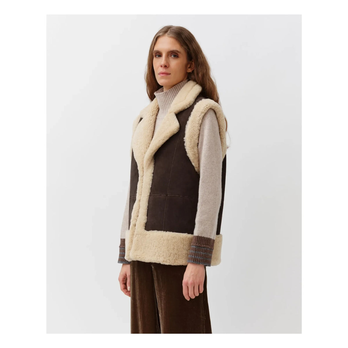 Diega - Chaqueta de piel de cordero Geskao | Chocolate