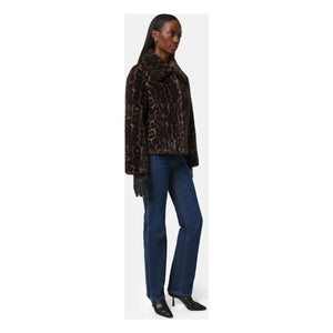 Apparis - Chaqueta Elis Leopard de fibra reciclada | Marrón