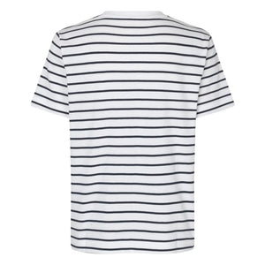 Samsoe Samsoe - Camiseta Camino de Algodón Orgánico a Rayas | Blanca