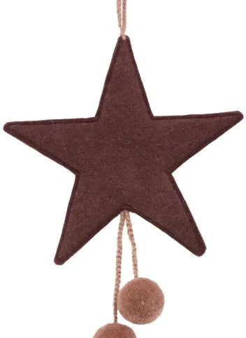 Muskhane - Adorno de Estrella de Nieve de Fieltro | Caoba